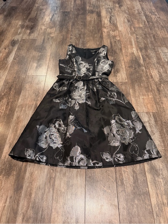 White House Black Market Dresses & Skirts - White House Black Market Black Dress with Silver Floral Jacquard